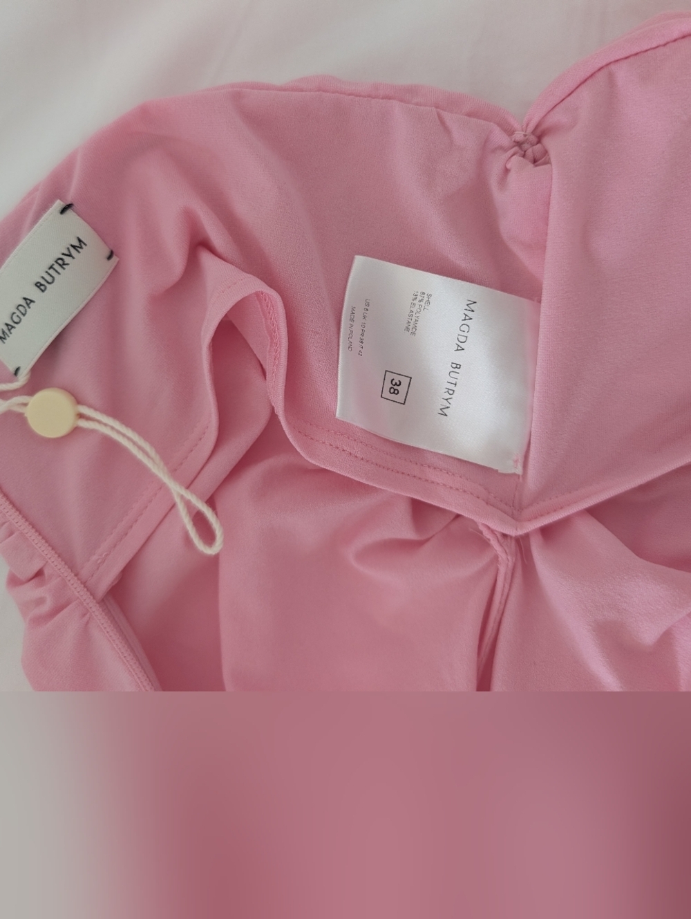 Magda Butrym Strapless Pink Maxi Dress with Rosette Detail - Picture 9 of 16